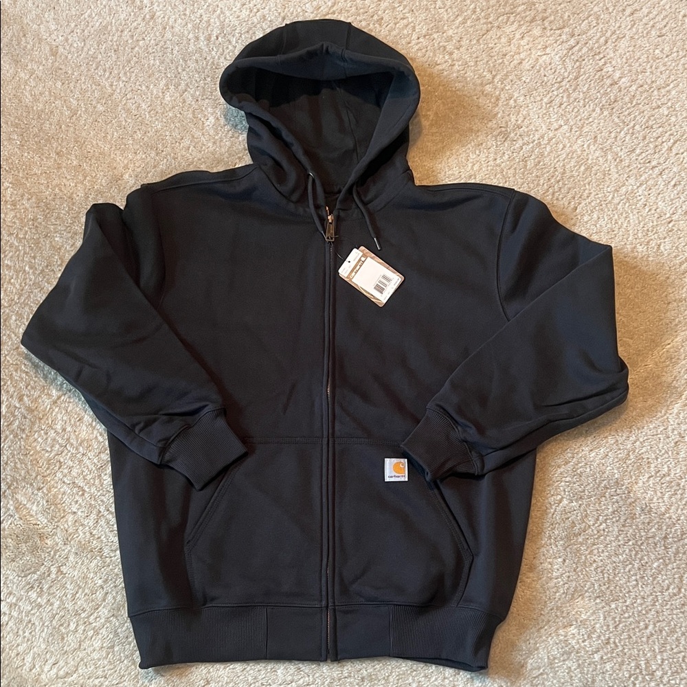 Men’s Carhartt Paxton Rain Defender Heavyweight Full Zip Hoodie Black L